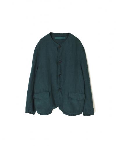 NVL2302LD (ジャケット) 50'S LINEN PLAIN (OVERDYE) MEN'S SIDE VENTS NO COLLAR JACKET
