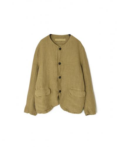 NVL2302LD (ジャケット) 50'S LINEN PLAIN (OVERDYE) MEN'S SIDE VENTS NO COLLAR JACKET