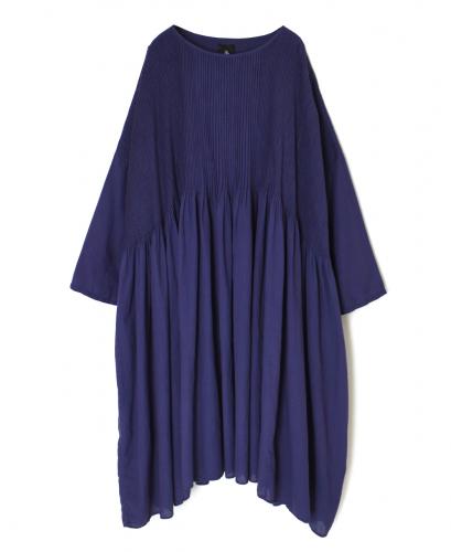 NMDS26232D(ワンピース) 80s ORGANIC MICRO CHECK OVERDYE MINI PINTUCK PULLOVER DRESS