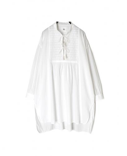 NMDS26222(チュニック) 60s ORGANIC CAMBRIC BANDED COLLAR EMB TUNIC