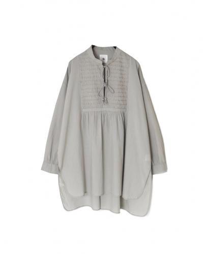NMDS26222(チュニック) 60s ORGANIC CAMBRIC BANDED COLLAR EMB TUNIC