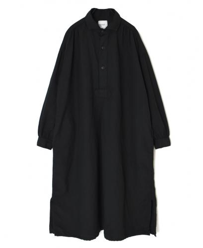 ISNAM2603D(ワンピース) LINEN COTTON PLAIN OVERDYE WORK GATHERED SHIRT DRESS