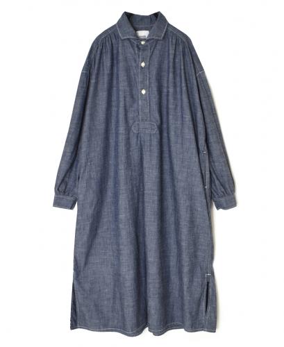 ISNAM2603CB(ワンピース) NAVY(INDIGO) CHAMBRAY WORK GATHERED SHIRT DRESS