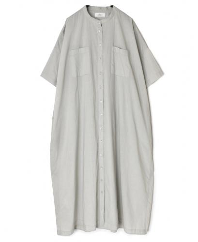 NSL26004(ワンピース) 60s CAMBRIC PLAIN BANDED COLLAR BACK SIDE GATHERED DRESS