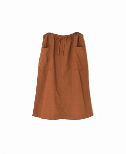 INHT2514CLD(スカート) COTTON LINEN PLAIN OVERDYE EASY SKIRT
