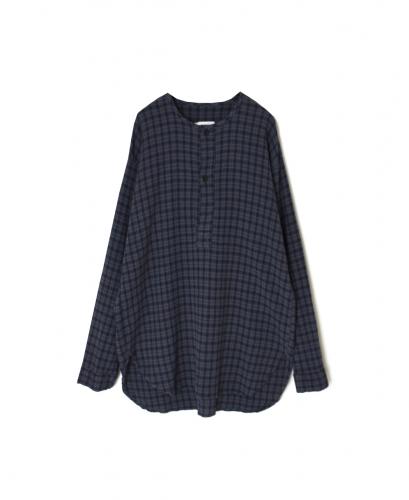 INHT2603CCD(シャツ) COTTON CHECK OVERDYE HENRY NECK SHIRT