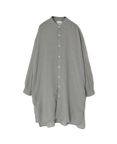 INAM2503G3D(シャツ) 30s GAUZE OVERDYE UTILITY BANDED COLLAR LONG SHIRT