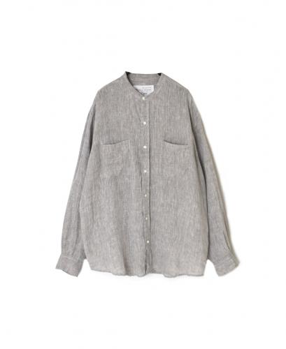 NVL1951LW(シャツ) 60s LINEN CHAMBRAY BANDED COLLAR L/SH OVERSIZED SHIRT