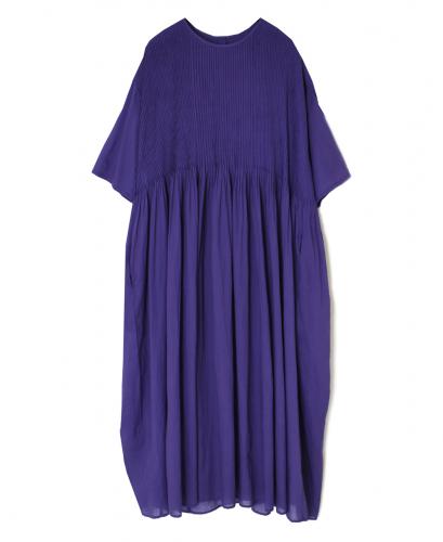 NMDS26243(ワンピース) 80s ORGANIC COTTON VOILE CREW-NECK HALF/SLEEVE DRESS WITH MINI PINTUCK