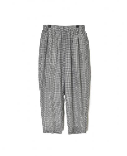 INMDS26025(パンツ) HANDWOVEN COTTON/SILK GINGHAM CHECK 2TUCK TAPERED EASY PANTS