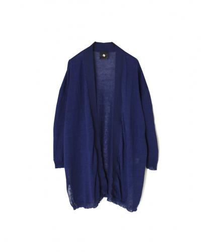 CNMDS2501(カーディガン) 12GG LINEN PLAIN STITCH V-NECK CARDIGAN WITH SLIT