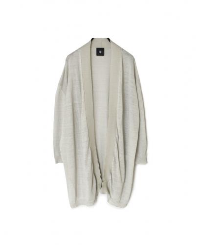 CNMDS2501(カーディガン) 12GG LINEN PLAIN STITCH V-NECK CARDIGAN WITH SLIT