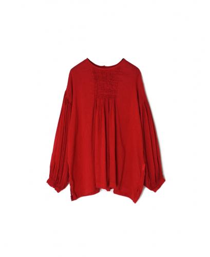 INMDS25012D(シャツ) 60s AUTO LOOM LINEN/COTTON PLAIN(OVERDYE) BACK OPENING CREW-NECK SHIRTS WITH MINI PINTUCK