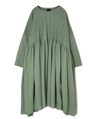 NMDS26232D(ワンピース) 80s ORGANIC MICRO CHECK OVERDYE MINI PINTUCK PULLOVER DRESS