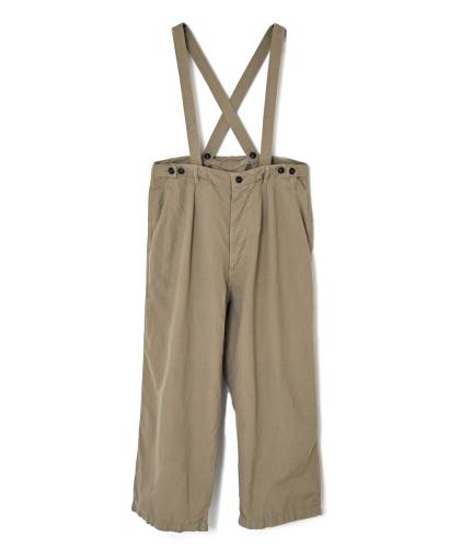 ISNAM2604D(パンツ) LINEN COTTON PLAIN OVERDYE ADJUSTER TACK PANTS WITH SUSPENDERS