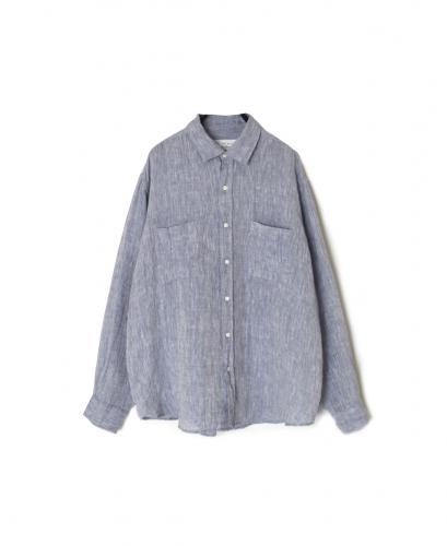 NVL1861LW(シャツ) 60s LINEN CHAMBRAY REGULAR COLLAR L/SH OVERSIZED SHIRT