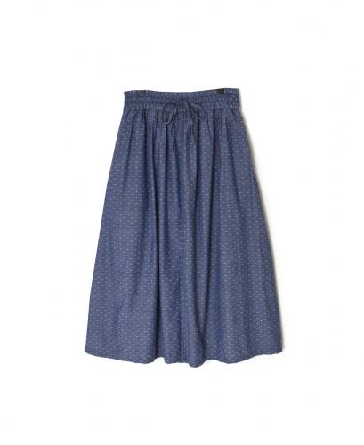 INAM2624CB(スカート) DOBIE CHAMBRAY WASH PLEATED EASY SKIRT WITH LINING