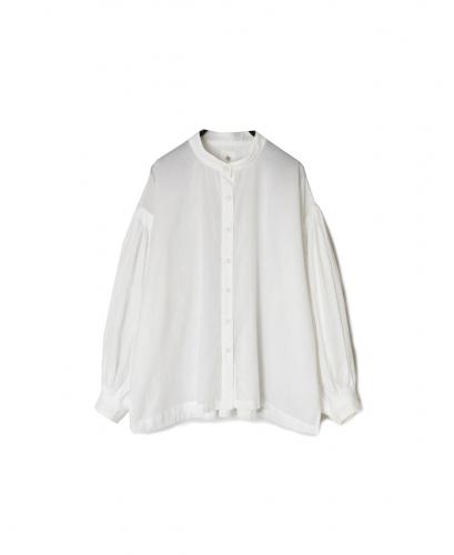 INMDS26071(シャツ) 100s KHADI PLAIN BANDED COLLAR SHIRTS WITH MINI PINTUCK