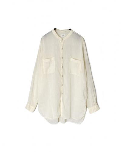 IMDSH2303LCD(シャツ) AUTLOOM LINEN/COTTON PLAIN OVERDYE BANDED COLLAR SHIRTS