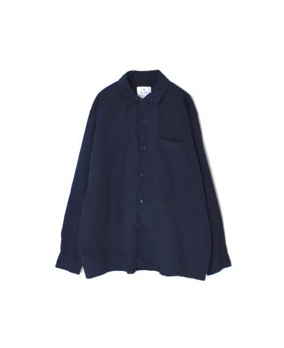 INHT2512CLD(シャツ) COTTON LINEN PLAIN OVERDYE ONE-UP COLLAR SHIRT