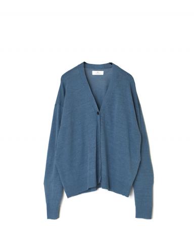 NNSL26001(カーディガン) 12GG 1PLY LINEN/COTTON V-NECK 1BUTTON CARDIGAN