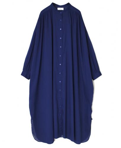 NSL26024(ワンピース) 80s COTTON VOILE PLAIN BANDED COLLAR GATHERED SHIRT DRESS