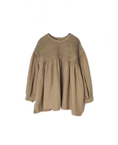 INMDS26003D(シャツ) 60s AUTO LOOM LINEN PLAIN (OVERDYE) BACK OPENING PULLOVER WITH MINI PINTUCK