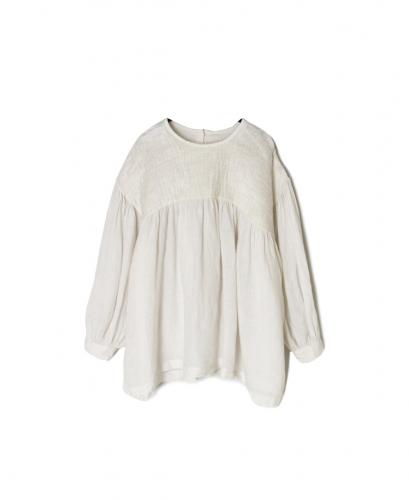 INMDS26003D(シャツ) 60s AUTO LOOM LINEN PLAIN (OVERDYE) BACK OPENING PULLOVER WITH MINI PINTUCK