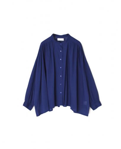 NSL26021(シャツ) 80s COTTON VOILE PLAIN BANDED COLLAR GATHERED SHIRT