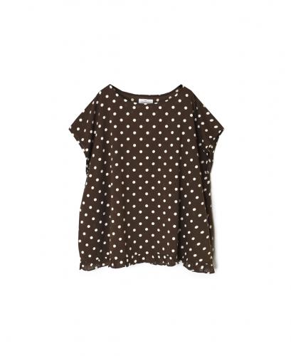 NSL26056(スモック) 80s COTTON VOILE DOT PRINT HEM FRILL GATHERED SMOCK