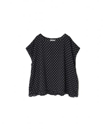 NSL26056(スモック) 80s COTTON VOILE DOT PRINT HEM FRILL GATHERED SMOCK