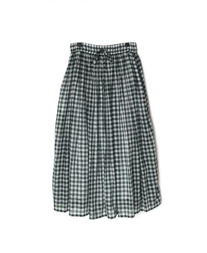 NSL26104(スカート) FANCY GINGHAM CHECK GATHERED SKIRT